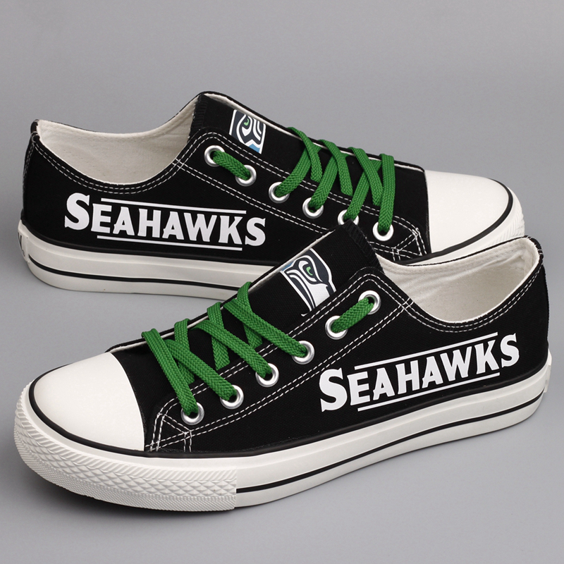 All Sizes NFL Seattle Seahawks Repeat Print Low Top Sneakers 004